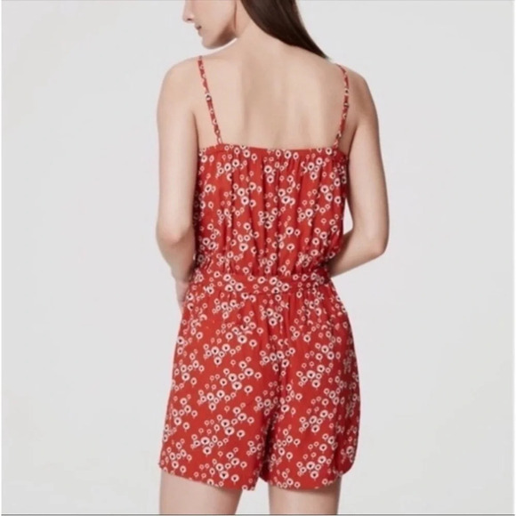 Loft Faux Wrap Black Fringe Detail Romper Size L - Picture 3 of 8